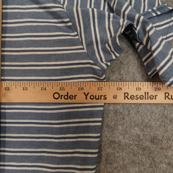 Left of Center Top Womens Extra Small Petite Split Flutter Sleeve V-Neck Striped - Picture 7 of 9